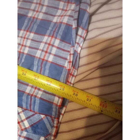 True Religion Western Shirt Button XL Plaid Pockets Short Sleeve Brand Jeans - Picture 11 of 11